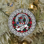 Riddell Tartan Ornament,  ceramic ornament, personalized christmas ornaments, christmas tree ornaments, christmas door decorations, Plaid Ornament, Tartan Ceramic Ornament