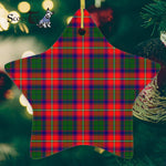 Riddell Tartan Ornament Star Ornament, Christmas Star Decorations, ceramic ornament, Plaid Star Ceramic Ornament, Christmas Ornament Decorations Gift