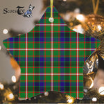 Riddell Tartan Ornament Star Ornament, Christmas Star Decorations, ceramic ornament, Plaid Star Ceramic Ornament, Christmas Ornament Decorations Gift