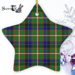 Riddell Tartan Ornament Star Ornament, Christmas Star Decorations, ceramic ornament, Plaid Star Ceramic Ornament, Christmas Ornament Decorations Gift