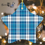 Roberton Tartan Ornament Star Ornament, Christmas Star Decorations, ceramic ornament, Plaid Star Ceramic Ornament, Christmas Ornament Decorations Gift