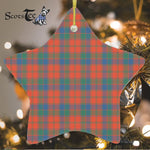Robertson Ancient Tartan Ornament Star Ornament, Christmas Star Decorations, ceramic ornament, Plaid Star Ceramic Ornament, Christmas Ornament Decorations Gift