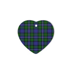 Robertson Hunting Modern Tartan Heart Ornaments, Christmas Tree Ornament, Plaid Christmas Ornaments, Ceramic Heart Christmas Tree Decoration, Christmas Ornament, Plaid Ornament, Tartan Ornament, Buffalo Plaid Ornament