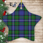 Robertson Hunting Modern Tartan Ornament Star Ornament, Christmas Star Decorations, ceramic ornament, Plaid Star Ceramic Ornament, Christmas Ornament Decorations Gift