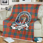 Robertson Tartan Blanket Plaid Blanket Robertson Ancient Clan Badge Tartan Blanket Scottish Plaid Throw Blanket Tartan Plaid Fleece Blanket - Scotstee Shop