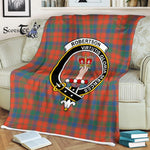 Robertson Tartan Plaid Fleece Blanket Robertson Ancient Plaid Blanket Clan Crest Badge Tartan Blanket Scottish Blanket