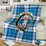 Robertson Tartan Plaid Fleece Blanket Robertson Plaid Blanket Clan Crest Badge Tartan Blanket Scottish Blanket