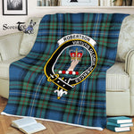 Robertson Tartan Blanket Plaid Blanket Robertson Hunting Ancient Clan Crest Badge Tartan Blanket Scottish Plaid Throw Blanket - Scotstee Shop