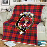 Robertson Tartan Plaid Fleece Blanket Robertson Modern Plaid Blanket Clan Crest Badge Tartan Blanket Scottish Blanket
