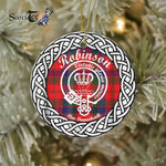 Robinson Tartan Ornament,  ceramic ornament, personalized christmas ornaments, christmas tree ornaments, christmas door decorations, Plaid Ornament, Tartan Ceramic Ornament
