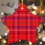 Rose Tartan Ornament Star Ornament, Christmas Star Decorations, ceramic ornament, Plaid Star Ceramic Ornament, Christmas Ornament Decorations Gift