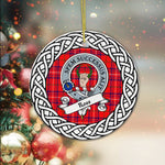 Ross Tartan Ornament,  ceramic ornament, personalized christmas ornaments, christmas tree ornaments, christmas door decorations, Plaid Ornament, Tartan Ceramic Ornament