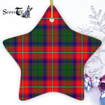 Roxburgh District Tartan Ornament Star Ornament, Christmas Star Decorations, ceramic ornament, Plaid Star Ceramic Ornament, Christmas Ornament Decorations Gift