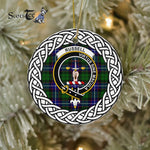 Russell Tartan Ornament,  ceramic ornament, personalized christmas ornaments, christmas tree ornaments, christmas door decorations, Plaid Ornament, Tartan Ceramic Ornament