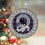 Rutherford Tartan Ornament,  ceramic ornament, personalized christmas ornaments, christmas tree ornaments, christmas door decorations, Plaid Ornament, Tartan Ceramic Ornament