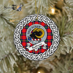 Ruthven Tartan Ornament,  ceramic ornament, personalized christmas ornaments, christmas tree ornaments, christmas door decorations, Plaid Ornament, Tartan Ceramic Ornament