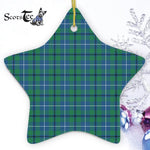 Sandilands Ancient Tartan Ornament Star Ornament, Christmas Star Decorations, ceramic ornament, Plaid Star Ceramic Ornament, Christmas Ornament Decorations Gift