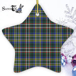 Scott Green Modern Tartan Ornament Star Ornament, Christmas Star Decorations, ceramic ornament, Plaid Star Ceramic Ornament, Christmas Ornament Decorations Gift