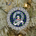 Sempill Tartan Ornament,  ceramic ornament, personalized christmas ornaments, christmas tree ornaments, christmas door decorations, Plaid Ornament, Tartan Ceramic Ornament