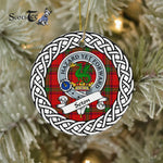 Seton Tartan Ornament,  ceramic ornament, personalized christmas ornaments, christmas tree ornaments, christmas door decorations, Plaid Ornament, Tartan Ceramic Ornament
