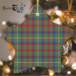 Shaw Green Modern Tartan Ornament Star Ornament, Christmas Star Decorations, ceramic ornament, Plaid Star Ceramic Ornament, Christmas Ornament Decorations Gift