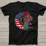 Scotstee Shop - She's A Good Girl Loves Her Mama Jesus & America Too Hippie 4th Of July Shirt She's A Good Girl Loves Her Mama Shirt